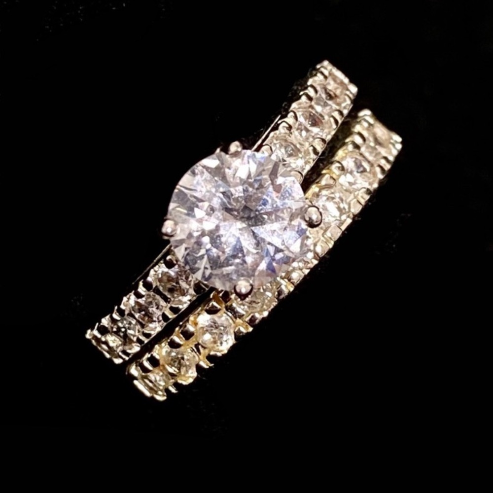 NEW! Engagement Wedding Ring Silver Diamonds CZ
